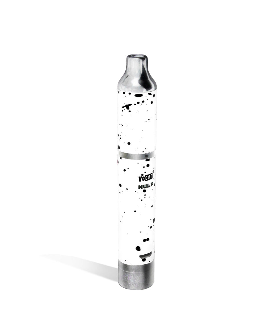 White Black Spatter back view Wulf Mods Evolve Plus Concentrate Vaporizer on white background