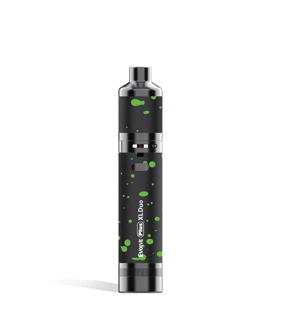 Black Green Spatter wax mode Wulf Mods Evolve Plus XL Duo 2-in-1 Kit on white background