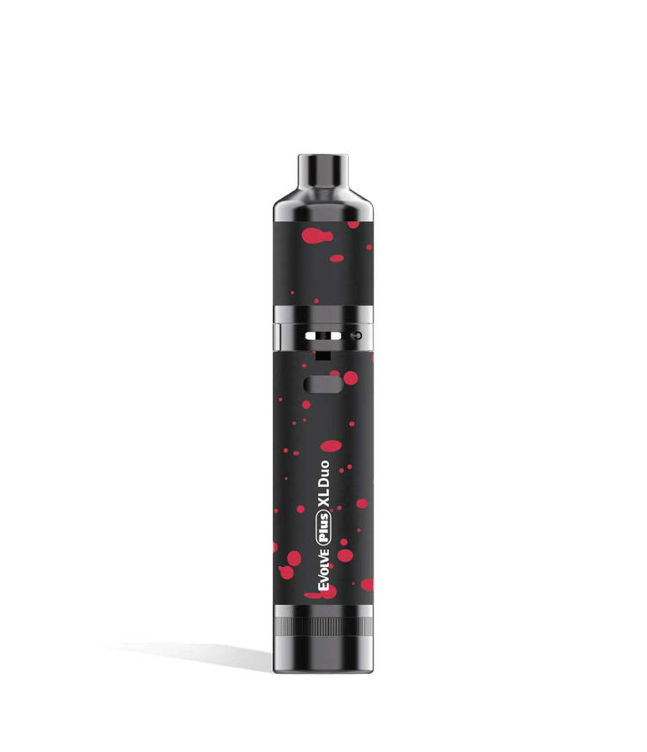 Black Red Spattter wax mode Wulf Mods Evolve Plus XL Duo 2-in-1 Kit on white background