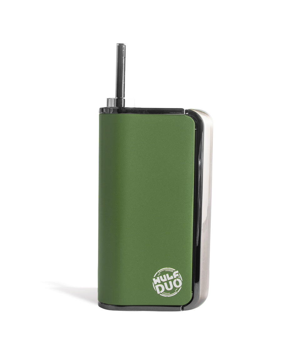 Green front view Wulf Mods Duo 2 in 1 Cartridge Vaporizer on white background