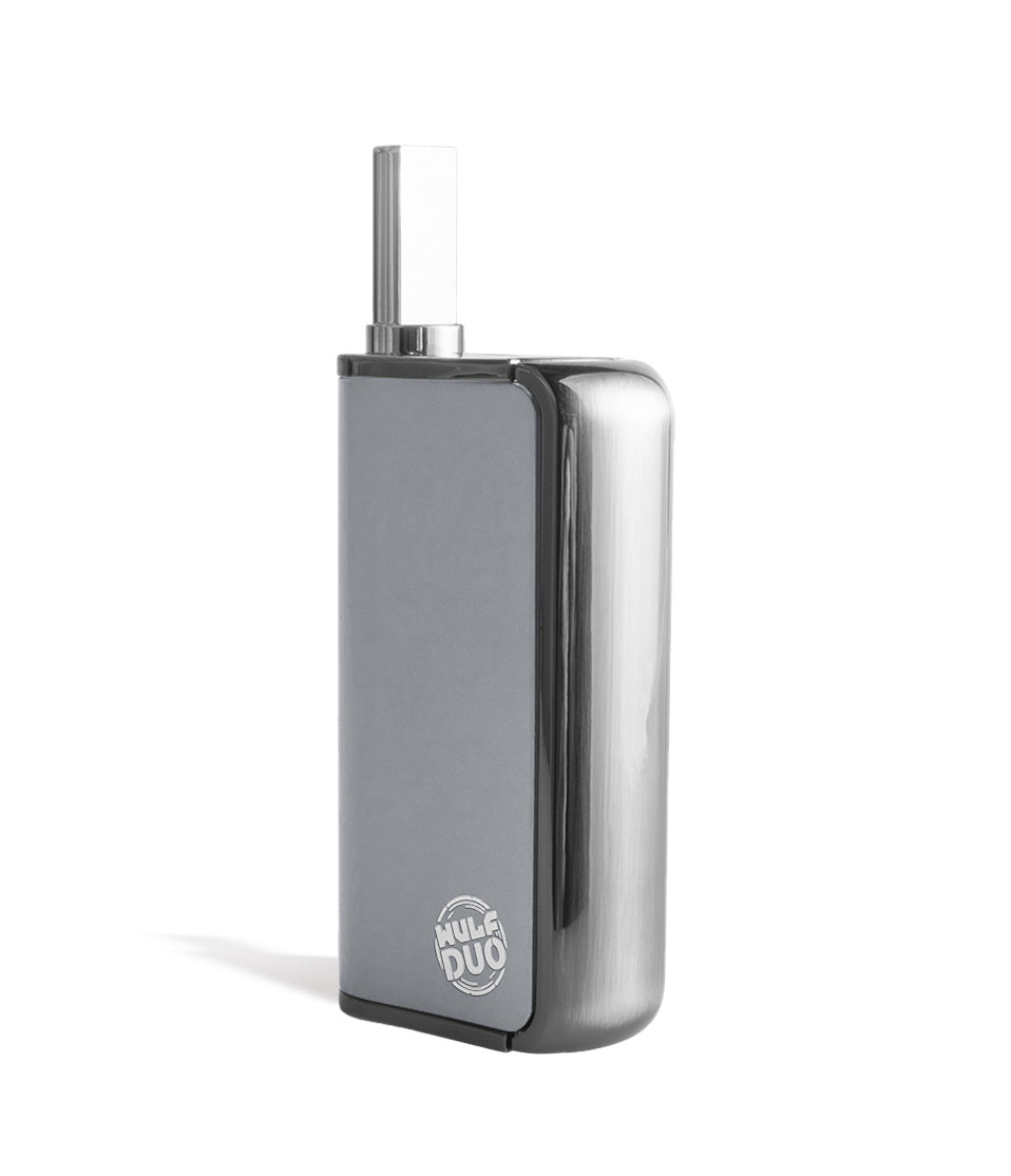 Silver side view Wulf Mods Duo 2 in 1 Cartridge Vaporizer on white background