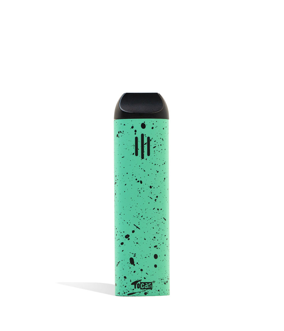 Teal Black Spatter back view Wulf Mods Flora Portable Dry Herb Vaporizer on white background