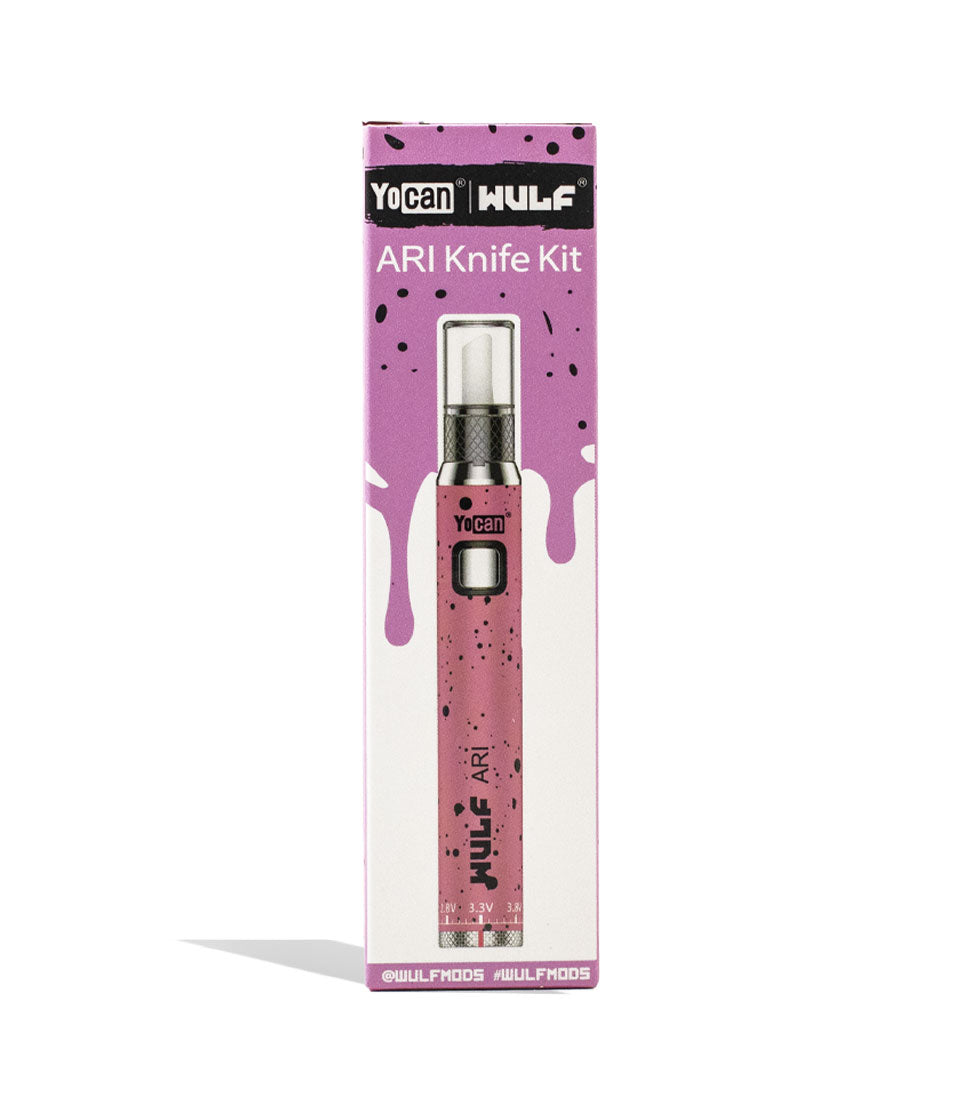 Pink Black Spatter Wulf Mods ARI Hot Knife packaging on white background