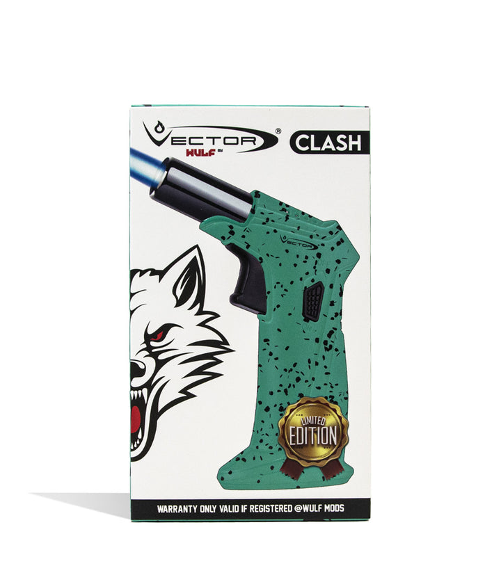 Teal Black Spatter Wulf Mods Clash Torch packaging on white background