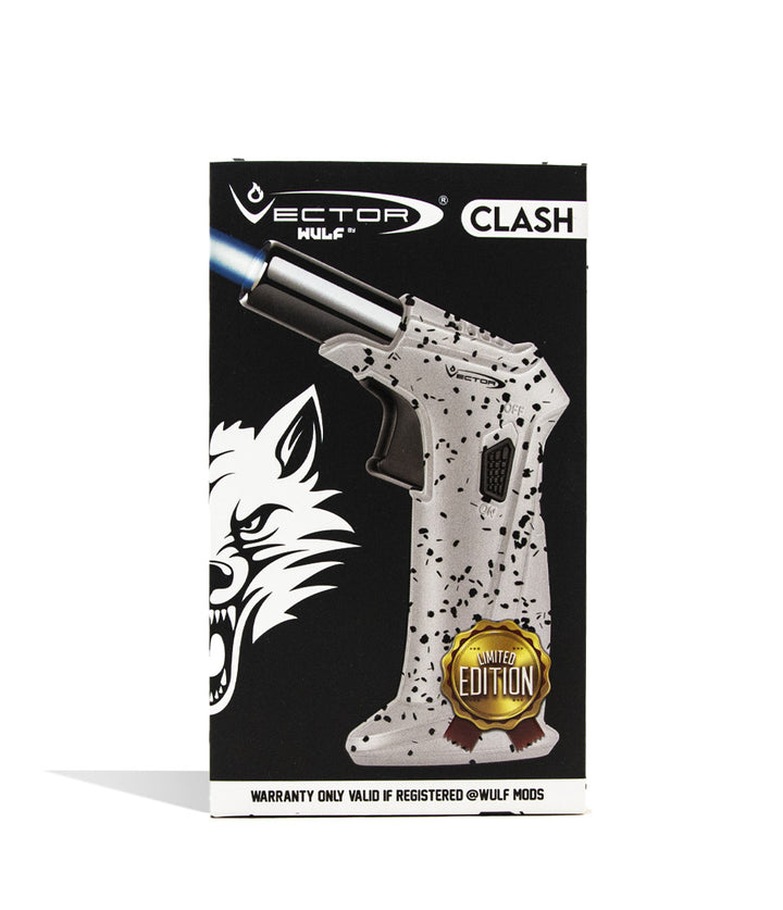 White Black Spatter Wulf Mods Clash Torch packaging on white background