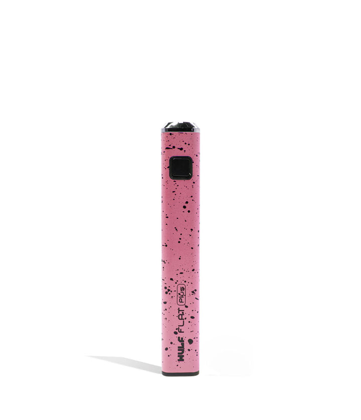 Pink Black Spatter Wulf Mods Flat Plus Cartridge Battery Front View on White Background