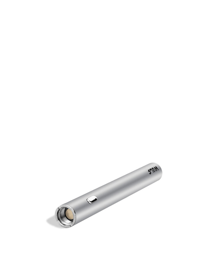 Silver top view Wulf Mods SLK Vape Pen on white background